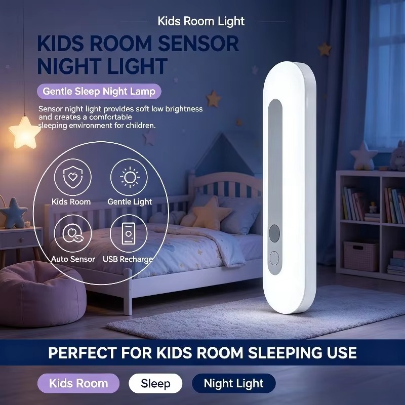 Baby Nursery Wall Lights - Luminária Noturna Inteligente com Sensor, Montagem