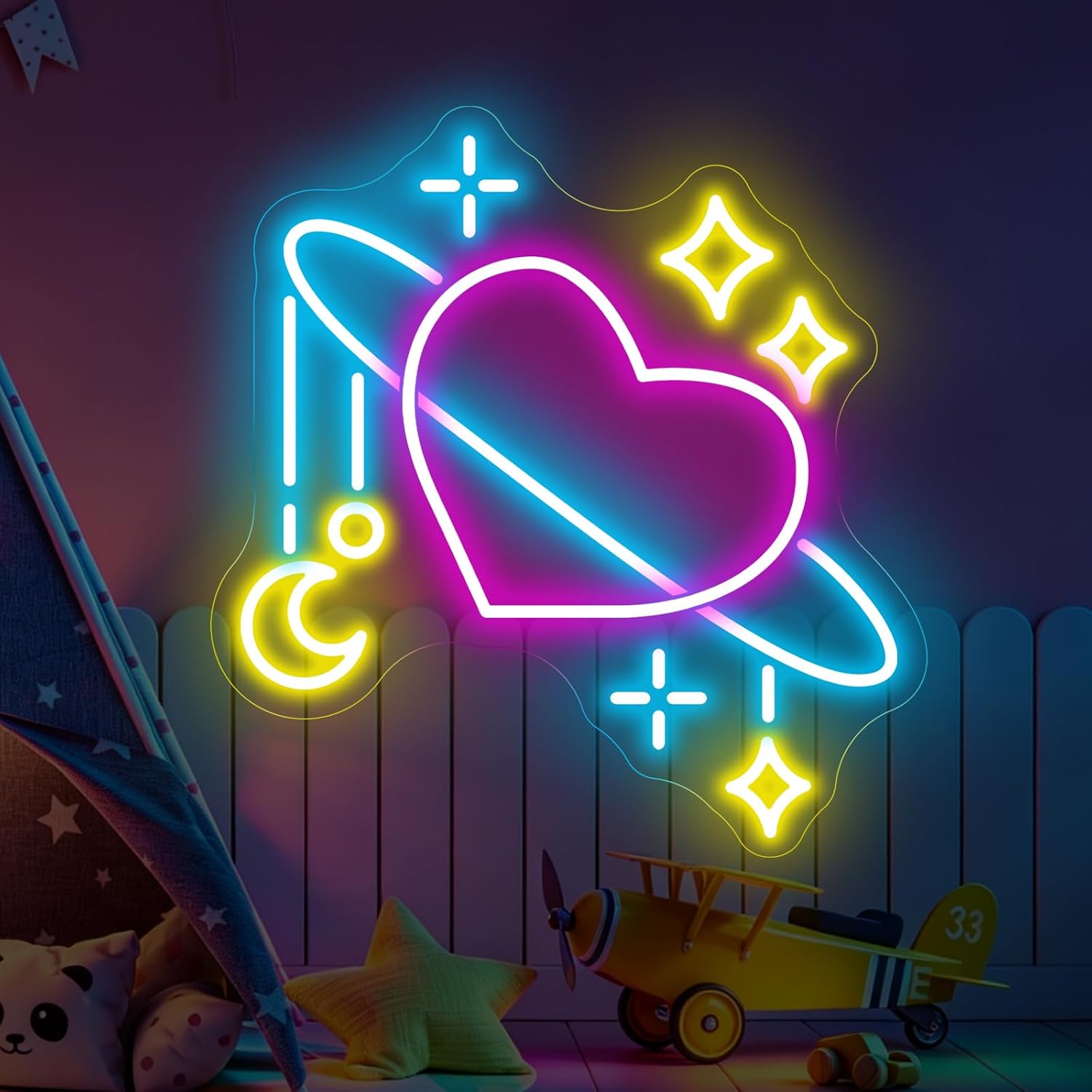 Luminária Neon LED de Planetas - Baby Nursery Wall Lights avaliação e preço