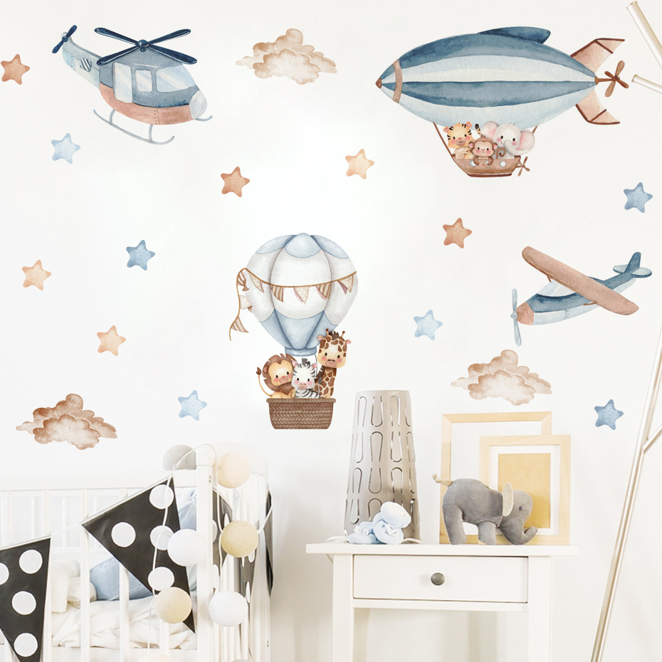 Aquarela animais balão de ar q - Baby Nursery Boy avaliação e preço